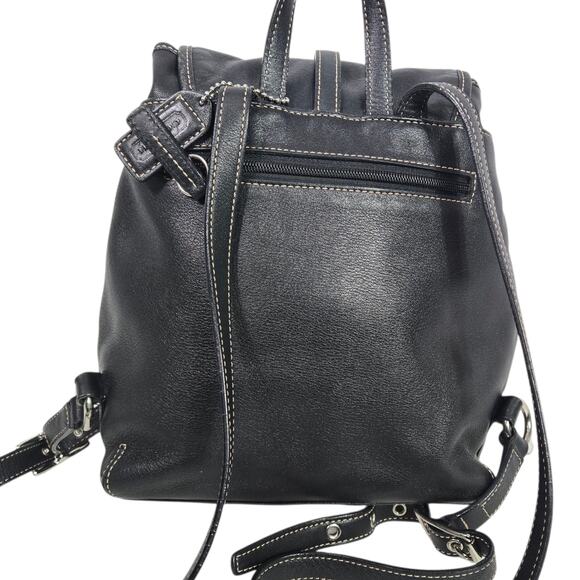 Vintage Coach Studio Legacy Backpack Black Mini Bag Y2K Leather Drawstring 9368 - Picture 10 of 14
